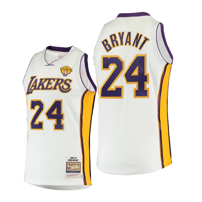 Men's Los Angeles Lakers Kobe Bryant #24 NBA 40087 Authentic Hardwood Classics White Basketball Jersey NCU2883DF